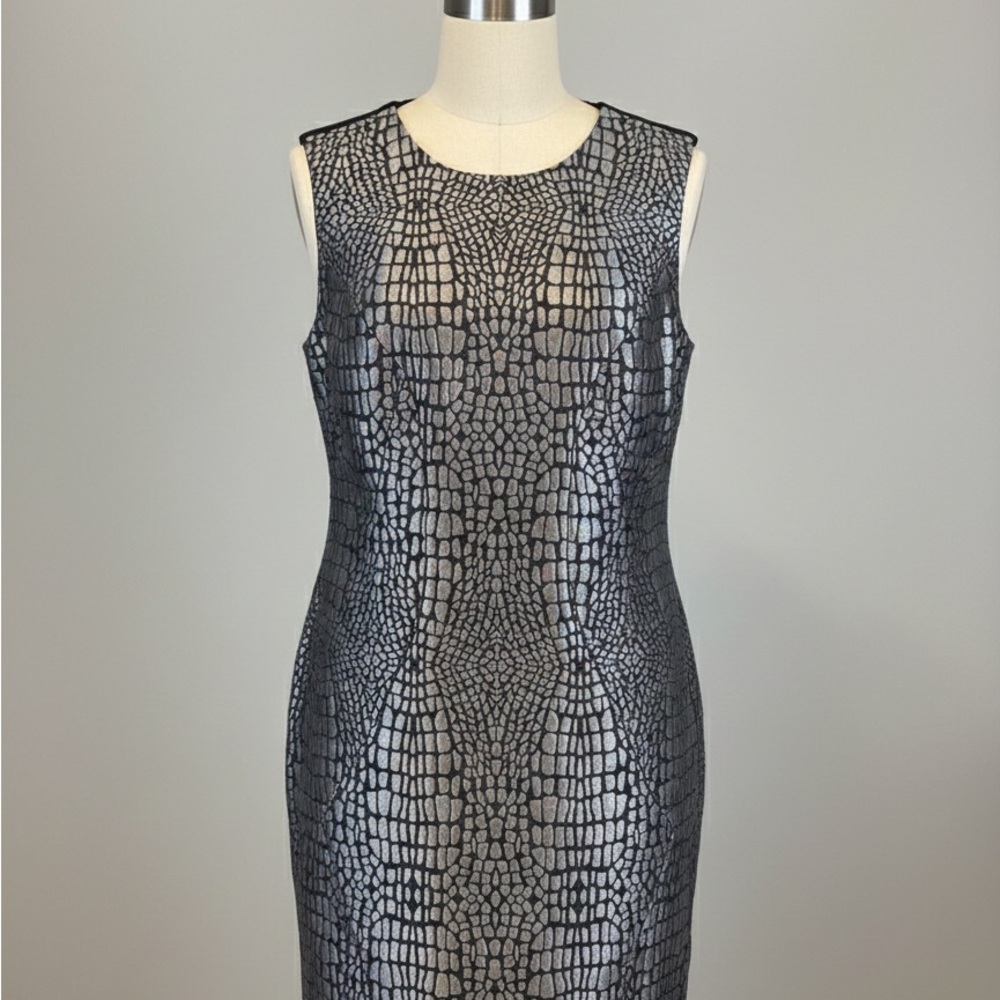 Diane Von Furstenberg Metallic Patterned Midi Dress